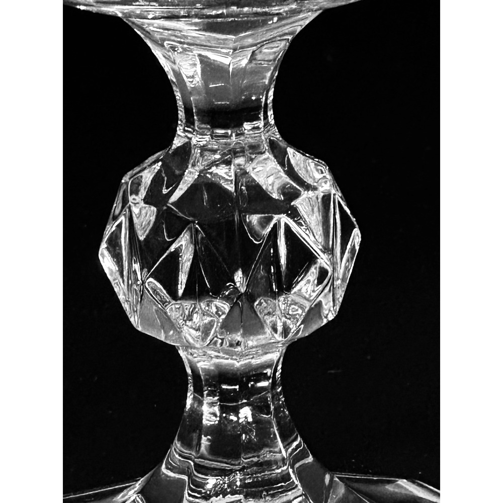 Bohemian Crystal Crystalex Water Goblets Set of 3 Cut Glass Faceted Stem 6 5/8" - Picture 12 of 13